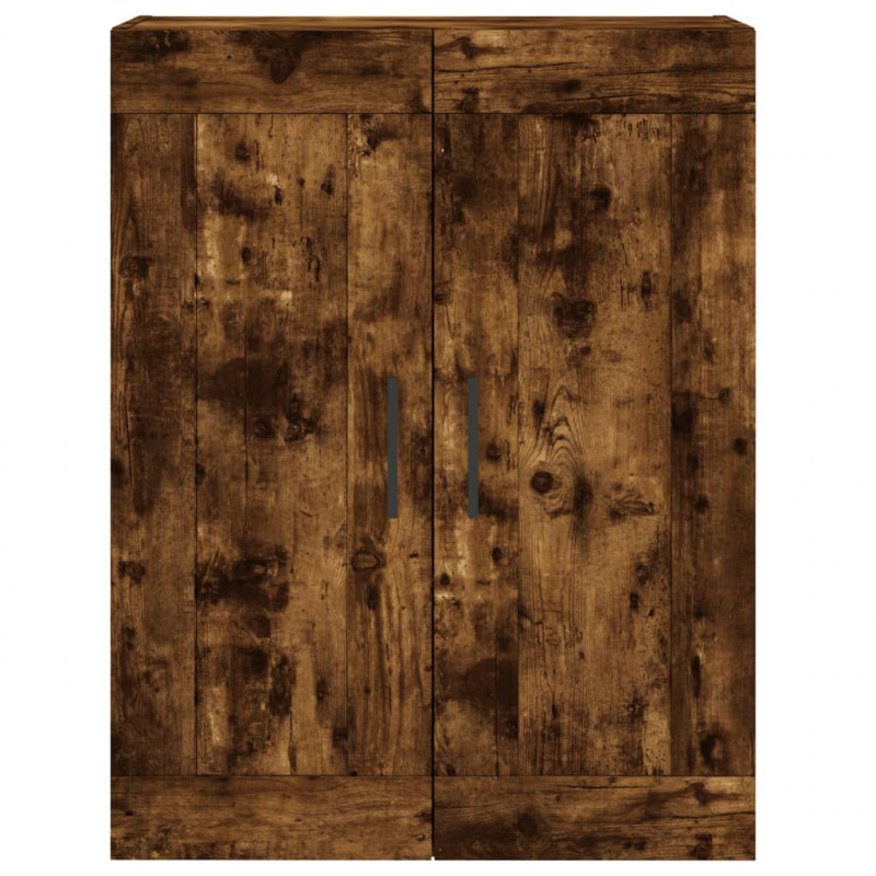 Witrynka przydymiony dąb 69,5x34x180 cm materiał drewnopochodny