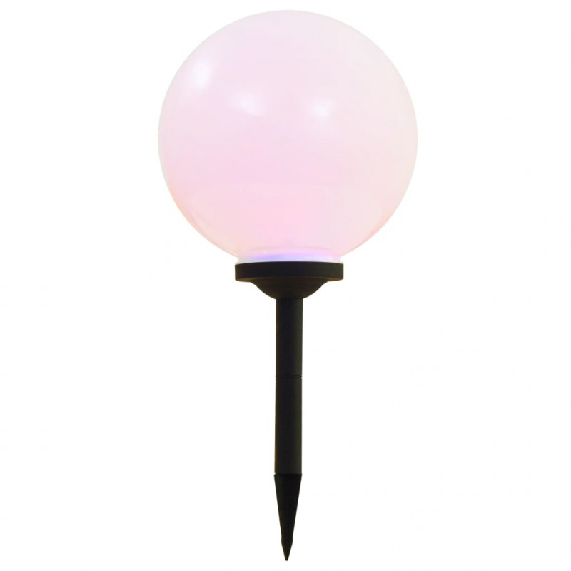Lampy solarne do ogrodu, 4 szt., LED, kuliste, 30 cm, RGB