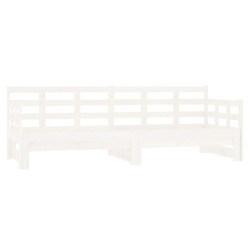 Łóżko rozsuwane, białe, lite drewno sosnowe, 2x(80x200) cm