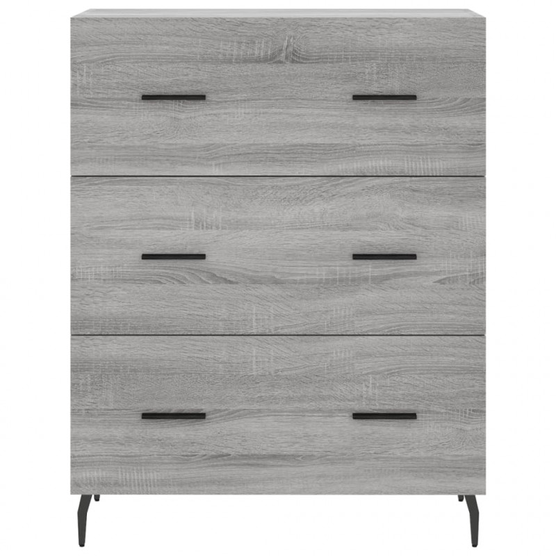 Witrynka szary dąb sonoma 69,5x34x180cm materiał drewnopochodny