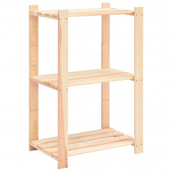 Regały z 3 półkami, 5 szt., 60x38x90 cm, sosna, 150 kg