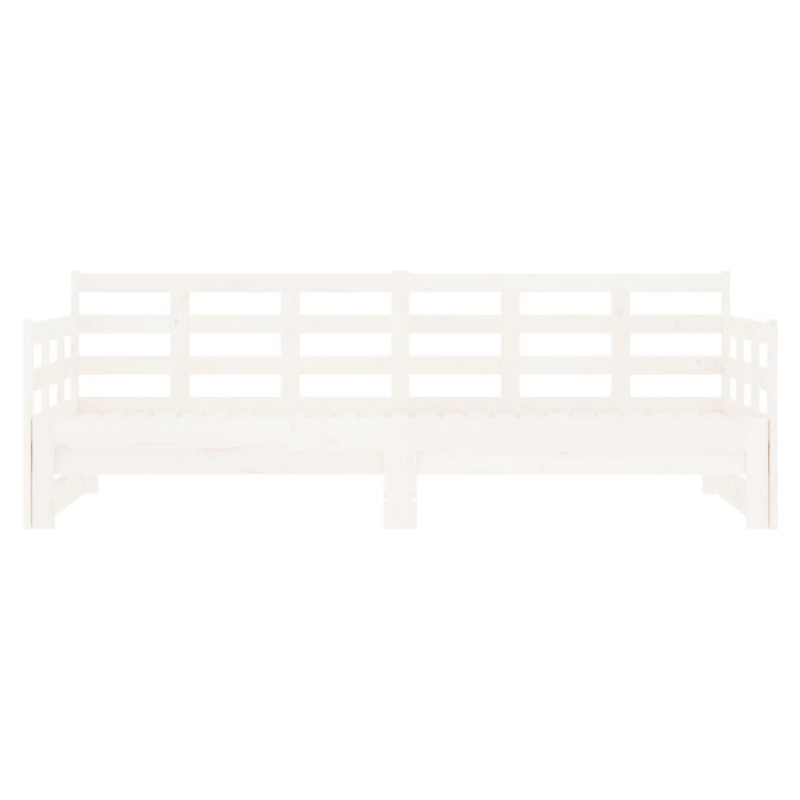 Łóżko rozsuwane, białe, lite drewno sosnowe, 2x(80x200) cm