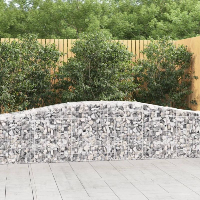 Kosze gabionowe, 8 szt, 400x50x60/80 cm, galwanizowane żelazo