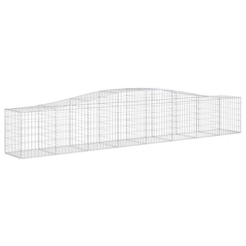 Kosze gabionowe, 8 szt, 400x50x60/80 cm, galwanizowane żelazo