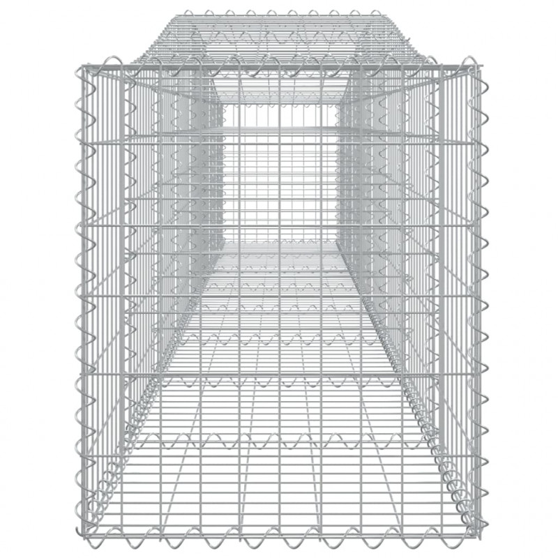 Kosze gabionowe, 8 szt, 400x50x60/80 cm, galwanizowane żelazo