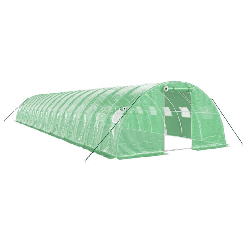 Szklarnia ze stalową ramą, zielona, 64 m², 16x4x2 m
