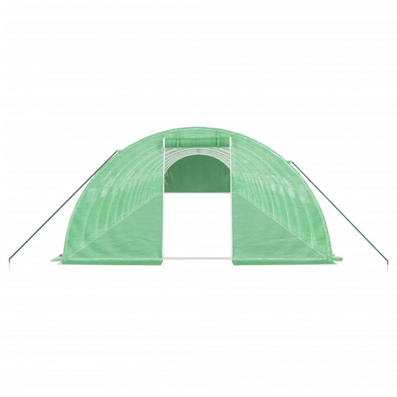 Szklarnia ze stalową ramą, zielona, 64 m², 16x4x2 m