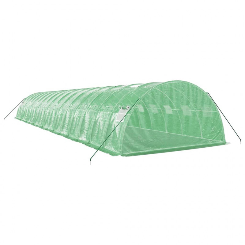 Szklarnia ze stalową ramą, zielona, 64 m², 16x4x2 m