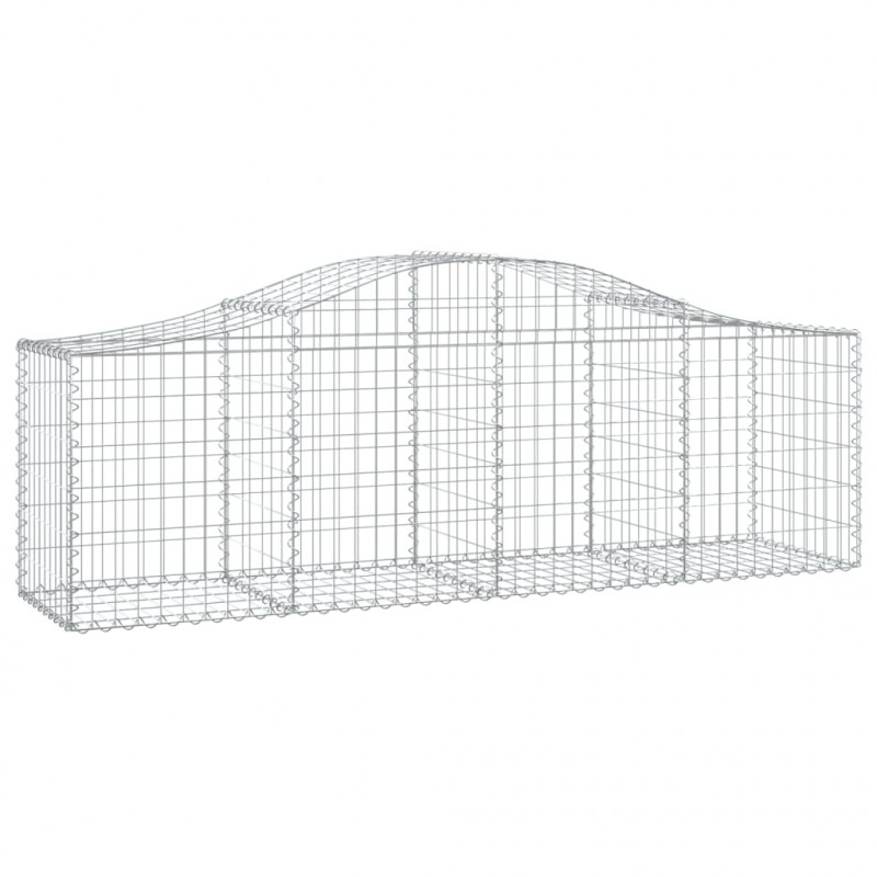 Kosze gabionowe, 11 szt, 200x50x60/80 cm, galwanizowane żelazo