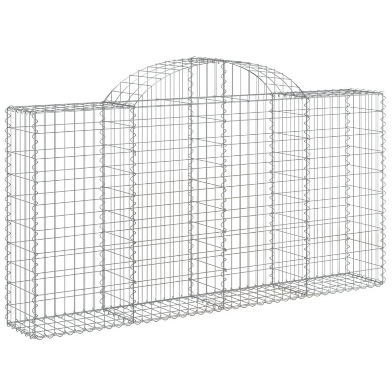 Kosze gabionowe, 6 szt, 200x30x100/120 cm, galwanizowane żelazo