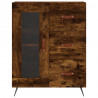 Witrynka przydymiony dąb 69,5x34x180 cm materiał drewnopochodny