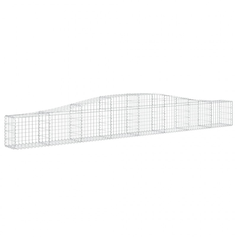 Kosze gabionowe, 4 szt, 400x30x40/60 cm, galwanizowane żelazo