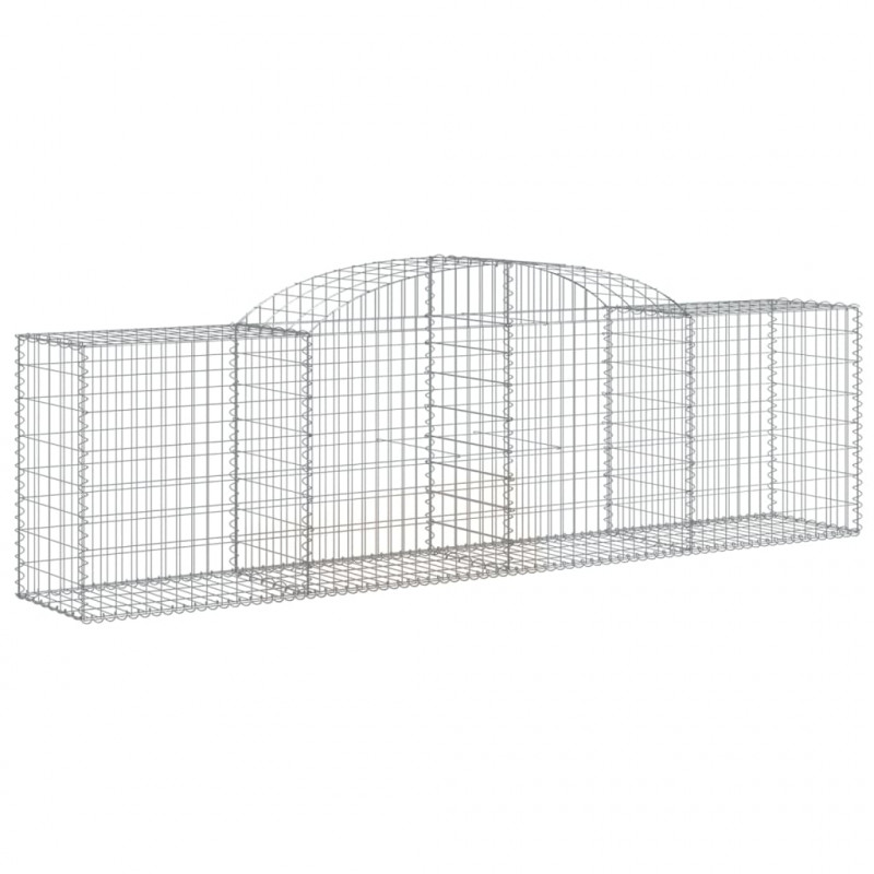 Kosze gabionowe, 9 szt, 300x50x80/100 cm, galwanizowane żelazo