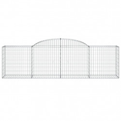 Kosze gabionowe, 9 szt, 300x50x80/100 cm, galwanizowane żelazo