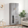 Witrynka szary dąb sonoma 69,5x34x180cm materiał drewnopochodny