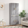 Witrynka szary dąb sonoma 69,5x34x180cm materiał drewnopochodny