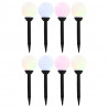 Lampy solarne do ogrodu, 8 szt., LED, kuliste, 15 cm, RGB