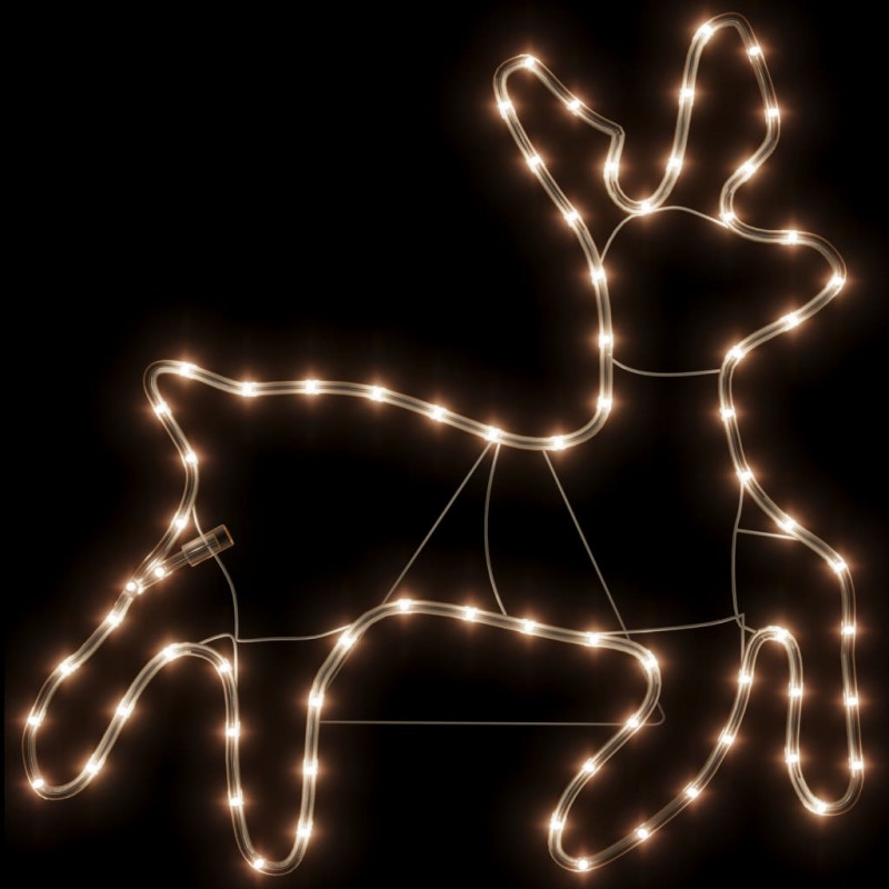 Renifery ozdobne, ciepłe białe światło LED 3 szt., 57x55x4,5 cm