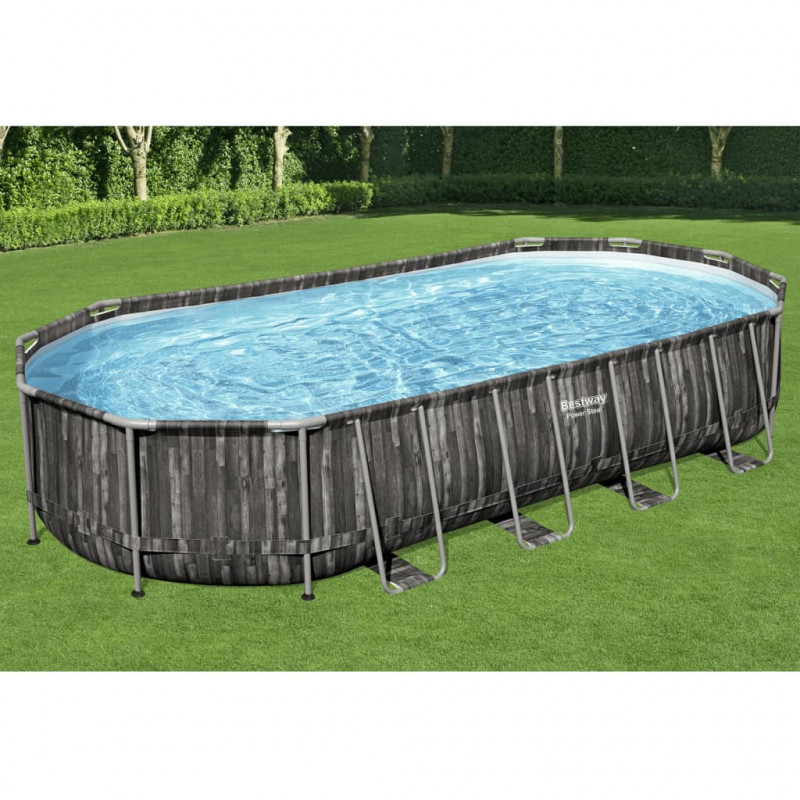 Bestway Basen ogrodowy z zestawem akcesoriów, owalny, 7,32x3,66x1,22 m