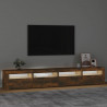 Szafka pod TV z oświetleniem LED, przydymiony dąb, 240x35x40 cm