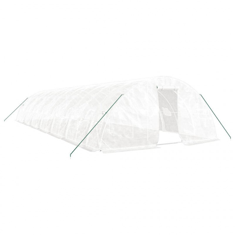 Szklarnia ze stalową ramą, biała, 70 m², 14x5x2,3 m