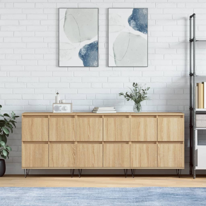 Szafki, 3 szt., dąb sonoma, materiał drewnopochodny