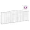 Kosze gabionowe, 7 szt, 400x30x120/140 cm, galwanizowane żelazo