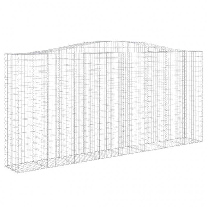 Kosze gabionowe, 5 szt, 400x50x180/200 cm, galwanizowane żelazo