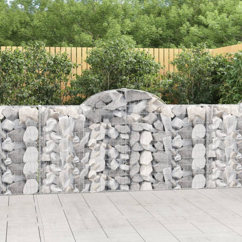 Kosze gabionowe, 13 szt, 200x30x100/120cm, galwanizowane żelazo