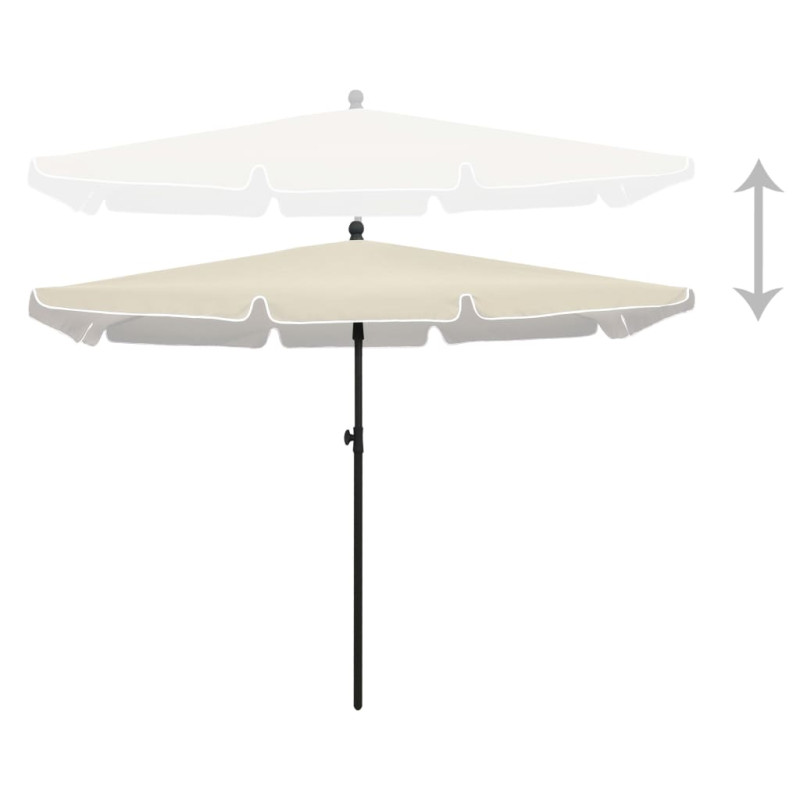 Parasol ogrodowy na słupku, 210x140 cm, piaskowy