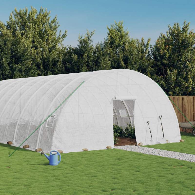 Szklarnia ze stalową ramą, biała, 72 m², 12x6x2,85 m