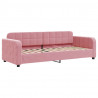Sofa rozsuwana z szufladami, różowa, 80x200 cm, aksamit