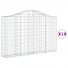 Kosze gabionowe, 10 szt, 200x30x120/140cm, galwanizowane żelazo
