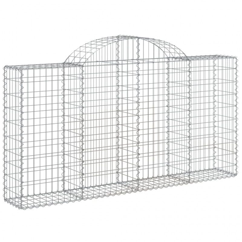 Kosze gabionowe, 15 szt, 200x30x100/120cm, galwanizowane żelazo