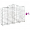Kosze gabionowe, 6 szt, 200x30x120/140 cm, galwanizowane żelazo