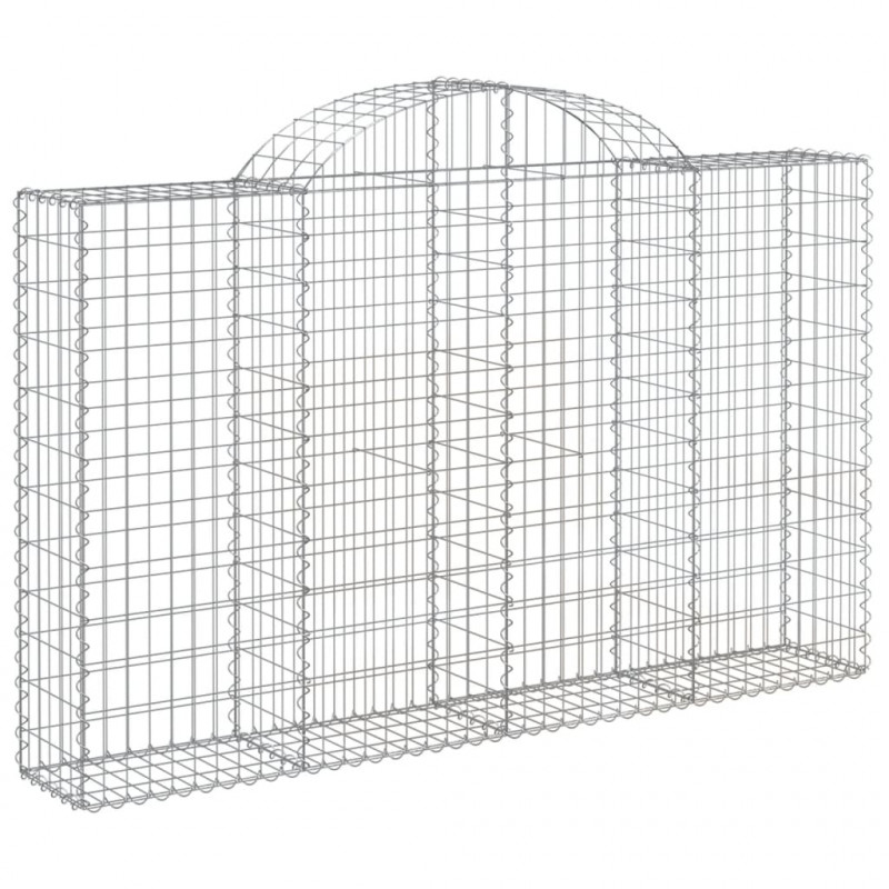 Kosze gabionowe, 6 szt, 200x30x120/140 cm, galwanizowane żelazo
