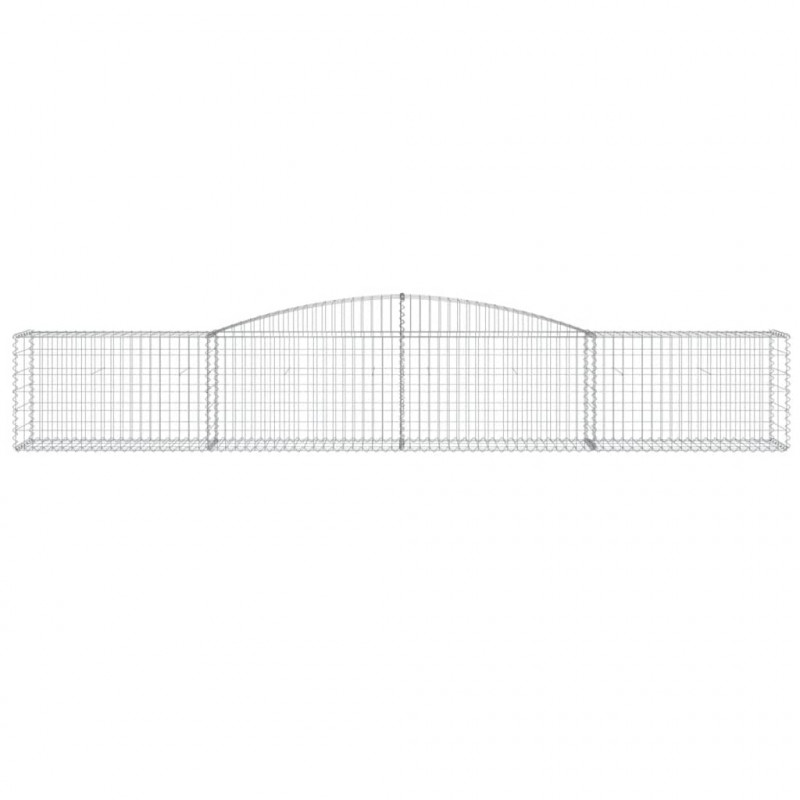 Kosze gabionowe, 9 szt, 400x50x60/80 cm, galwanizowane żelazo