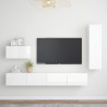 4-cz. zestaw szafek TV, biały, wysoki połysk
