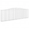 Kosze gabionowe, 9 szt, 400x30x120/140 cm, galwanizowane żelazo