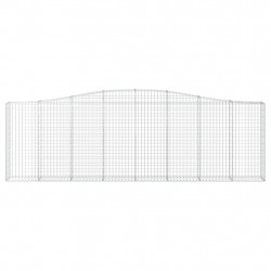 Kosze gabionowe, 9 szt, 400x30x120/140 cm, galwanizowane żelazo