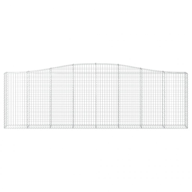 Kosze gabionowe, 9 szt, 400x30x120/140 cm, galwanizowane żelazo