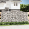 Kosze gabionowe, 7 szt, 400x50x180/200 cm, galwanizowane żelazo