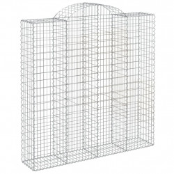 Kosze gabionowe, 3 szt, 200x50x200/220 cm, galwanizowane żelazo