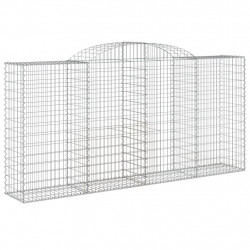 Kosze gabionowe, 6 szt, 300x50x140/160 cm, galwanizowane żelazo