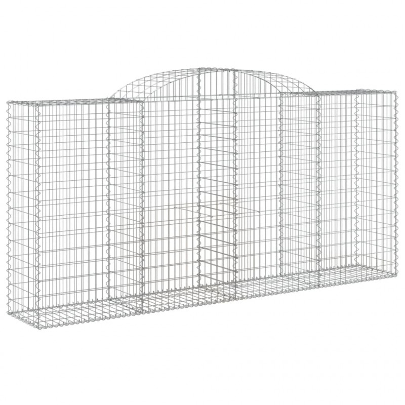 Kosze gabionowe, 6 szt, 300x50x140/160 cm, galwanizowane żelazo