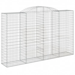 Kosze gabionowe, 5 szt, 300x50x180/200 cm, galwanizowane żelazo