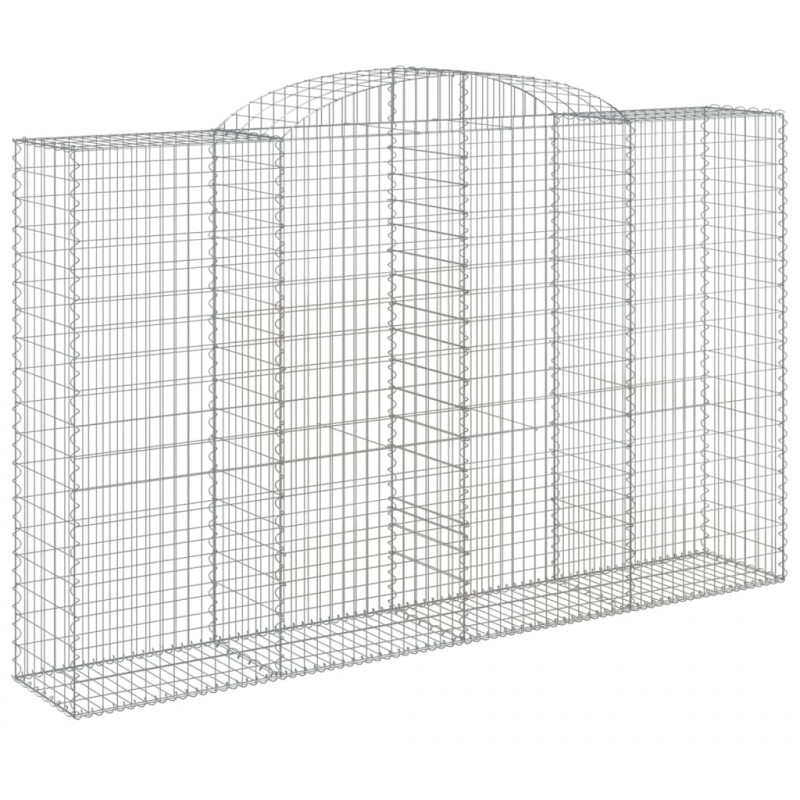 Kosze gabionowe, 5 szt, 300x50x180/200 cm, galwanizowane żelazo