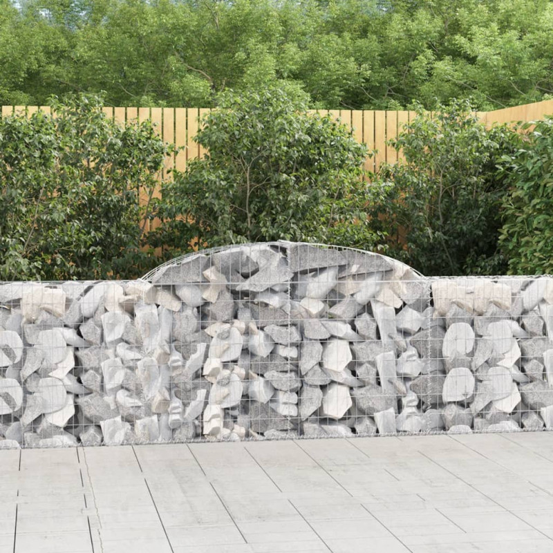 Kosze gabionowe, 13 szt, 300x30x80/100 cm, galwanizowane żelazo