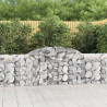 Kosze gabionowe, 13 szt, 300x30x80/100 cm, galwanizowane żelazo