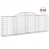 Kosze gabionowe, 20 szt, 300x30x100/120cm, galwanizowane żelazo